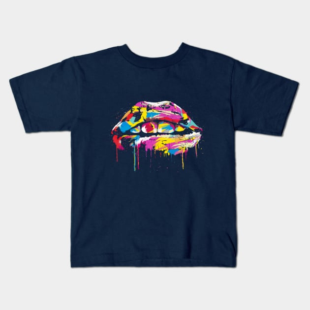 Colorful lips Kids T-Shirt by soltib